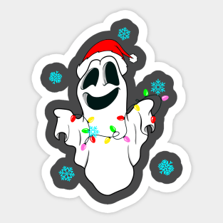 Cute ghost Christmas Sticker